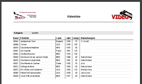 Report Videoliste